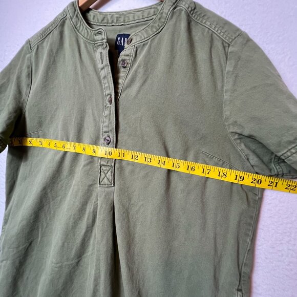 Gap Womens Green Short-Sleeve Tunic Dress M Lyocell/Cotton Blend - Picture 7 of 11